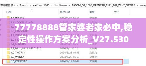 77778888管家婆老家必中,稳定性操作方案分析_V27.530