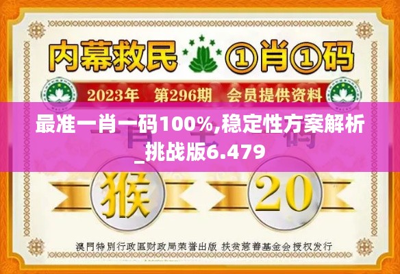 最准一肖一码100%,稳定性方案解析_挑战版6.479