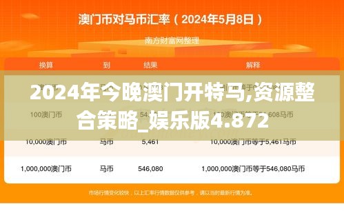 2024年今晚澳门开特马,资源整合策略_娱乐版4.872