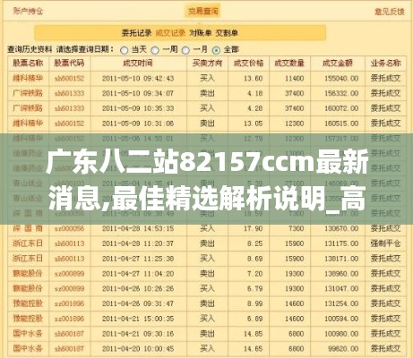 广东八二站82157ccm最新消息,最佳精选解析说明_高级款5.930