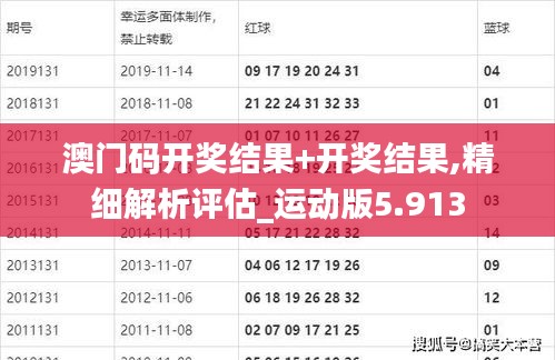 澳门码开奖结果+开奖结果,精细解析评估_运动版5.913