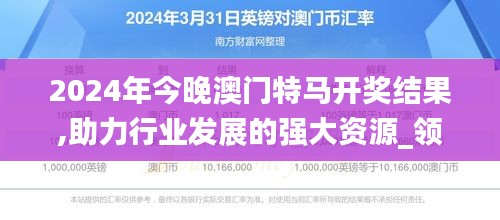 2024年今晚澳门特马开奖结果,助力行业发展的强大资源_领航版4.947