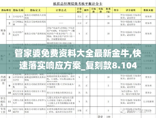 管家婆免费资料大全最新金牛,快速落实响应方案_复刻款8.104