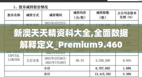 新澳天天精资科大全,全面数据解释定义_Premium9.460