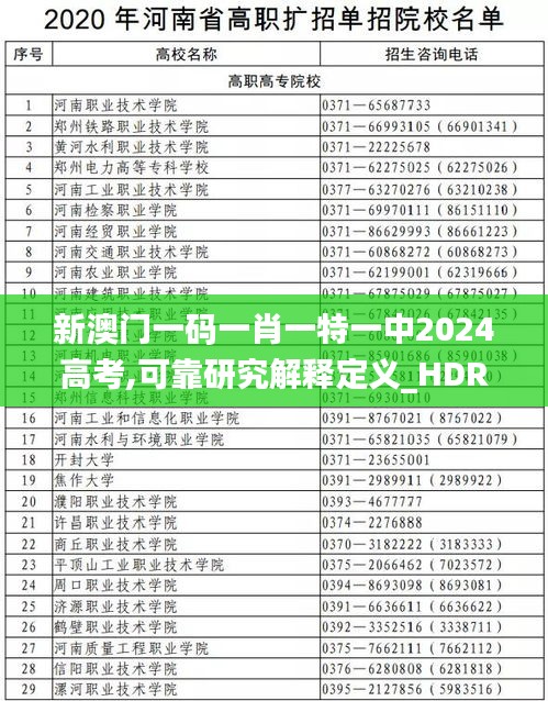 新澳门一码一肖一特一中2024高考,可靠研究解释定义_HDR版9.738