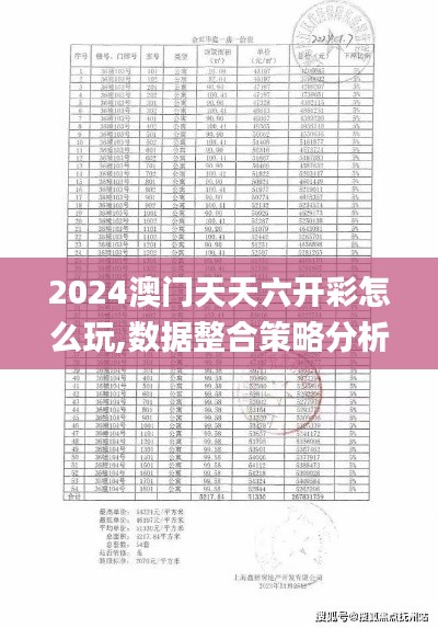 2024澳门天天六开彩怎么玩,数据整合策略分析_LE版4.336