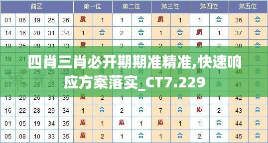 四肖三肖必开期期准精准,快速响应方案落实_CT7.229