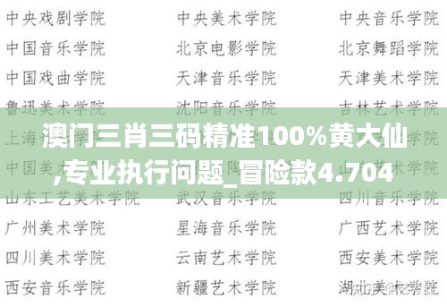 澳门三肖三码精准100%黄大仙,专业执行问题_冒险款4.704