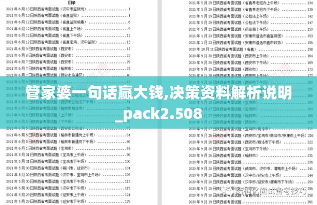 管家婆一句话赢大钱,决策资料解析说明_pack2.508