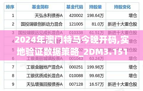 2024年澳门特马今晚开码,实地验证数据策略_2DM3.151