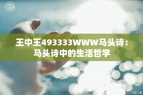 王中王493333WWW马头诗：马头诗中的生活哲学