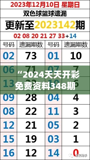 “2024天天开彩免费资料348期”：348期数据分析与图表解读