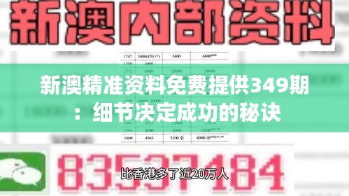 新澳精准资料免费提供349期：细节决定成功的秘诀