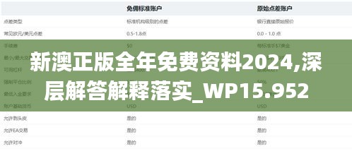 新澳正版全年免费资料2024,深层解答解释落实_WP15.952