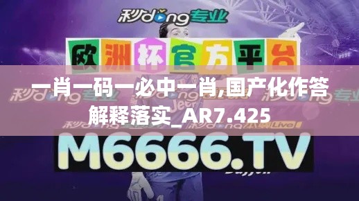 一肖一码一必中一肖,国产化作答解释落实_AR7.425