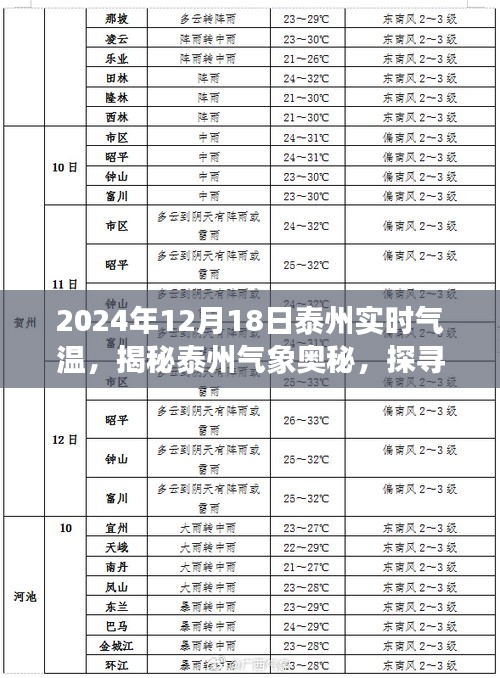 揭秘泰州气象奥秘，揭秘泰州实时气温背后的故事（2024年12月18日）