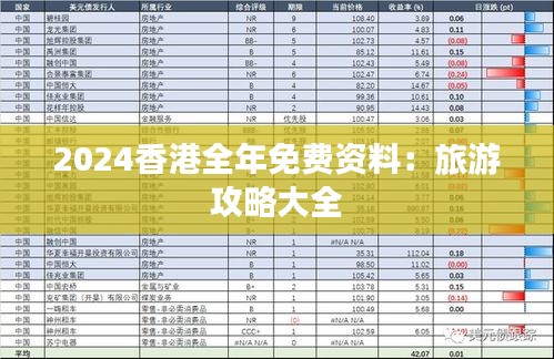 2024香港全年免费资料：旅游攻略大全