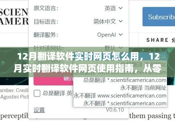 从零起步到熟练翻译，12月实时翻译软件网页使用指南全解析