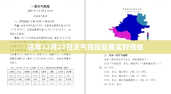 巨鹿天气预报实时更新，历年12月27日天气预测