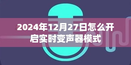 2024年开启实时变声器模式的方法