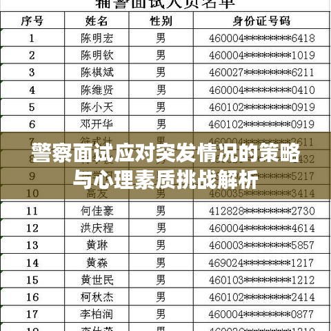 警察面试应对突发情况的策略与心理素质挑战解析