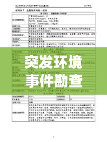 突发环境事件勘查表，突发环境调查处理办法 