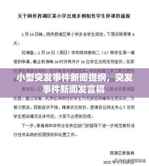 小型突发事件新闻提纲，突发事件新闻发言稿 