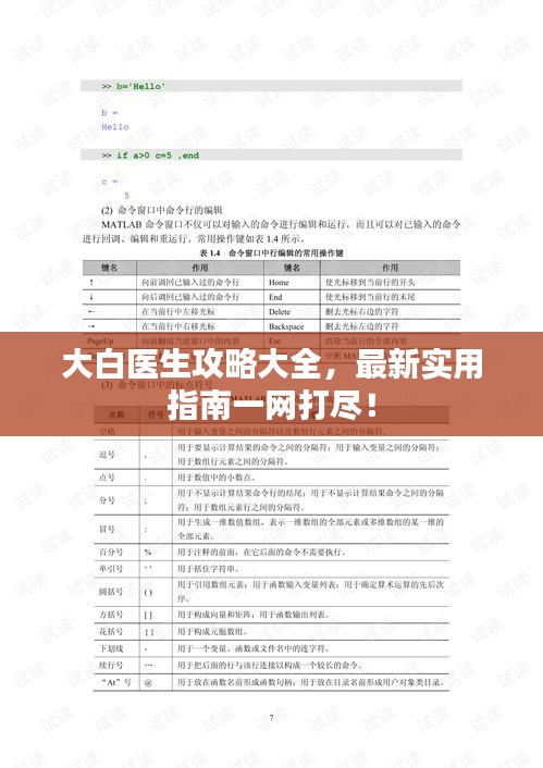 大白医生攻略大全，最新实用指南一网打尽！