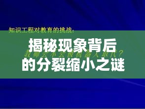 揭秘现象背后的分裂缩小之谜，深层含义引人深思