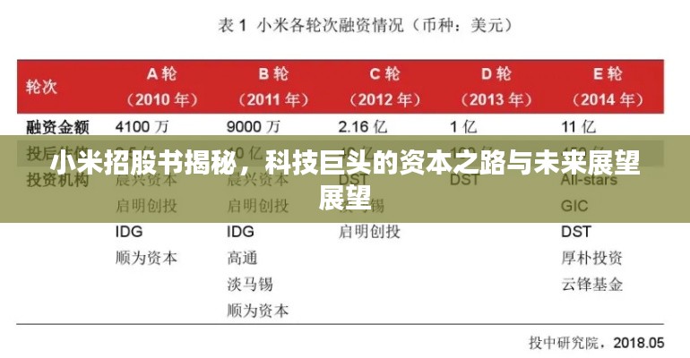 小米招股书揭秘，科技巨头的资本之路与未来展望展望