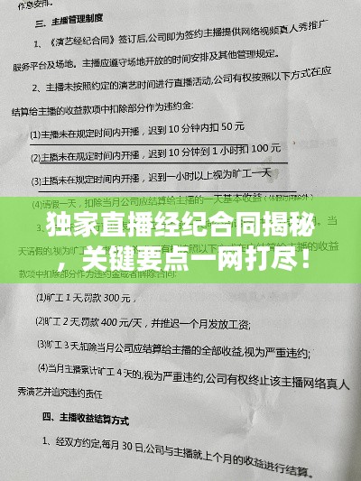 独家直播经纪合同揭秘，关键要点一网打尽！