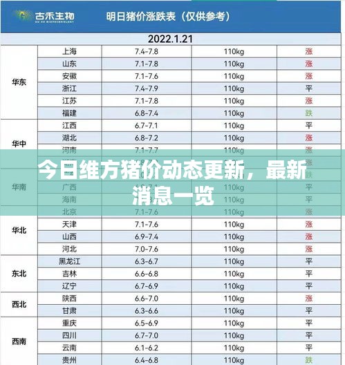 今日维方猪价动态更新，最新消息一览