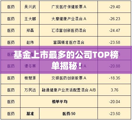 基金上市最多的公司TOP榜单揭秘！